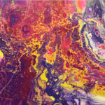 abstract painting with warm explosive colors