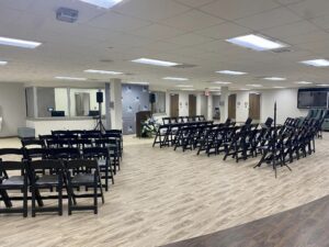 Reception area set up for JBS Craig Crisis Center ribbon cutting
