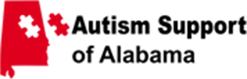 Logo of Autism Support of Alabama featuring a puzzle piece design and the organization's name in bold lettering.
