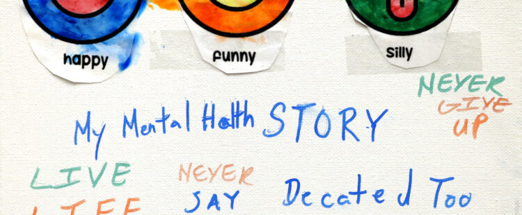 three smiley faces and the artist's mental health story