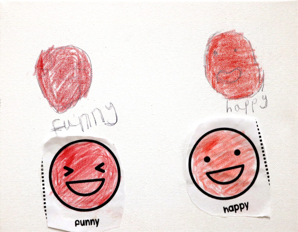 a funny face and a happy face