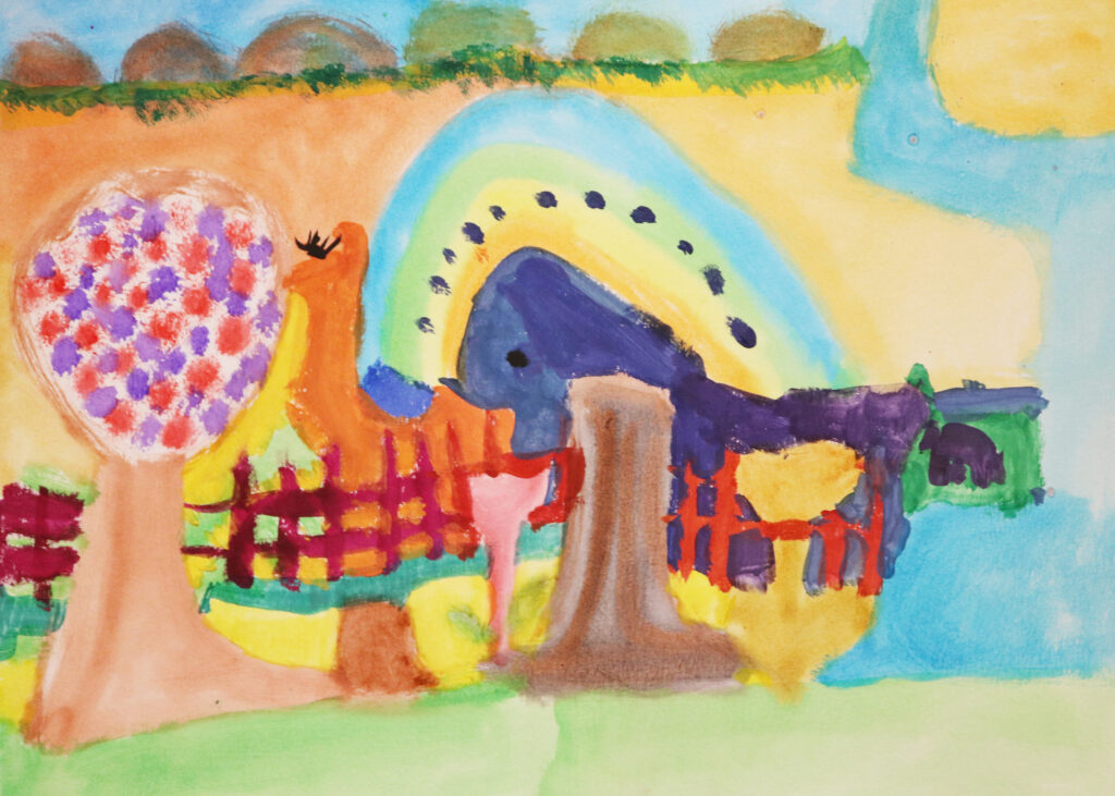 colorful landscape with fencing