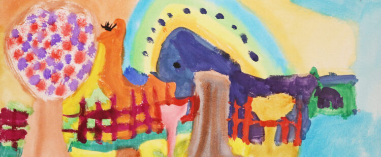 colorful landscape with fencing