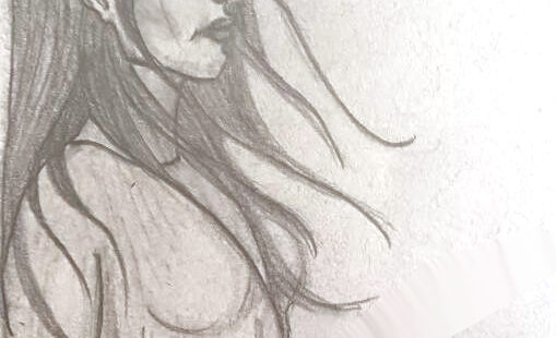 a profile of an elf with long hair