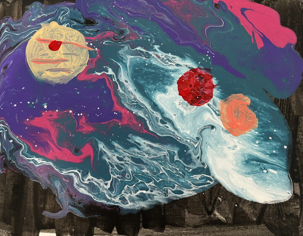 a painting of a galaxy