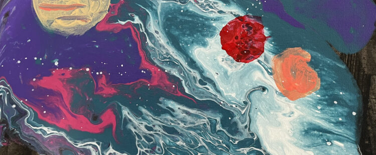 a painting of a galaxy