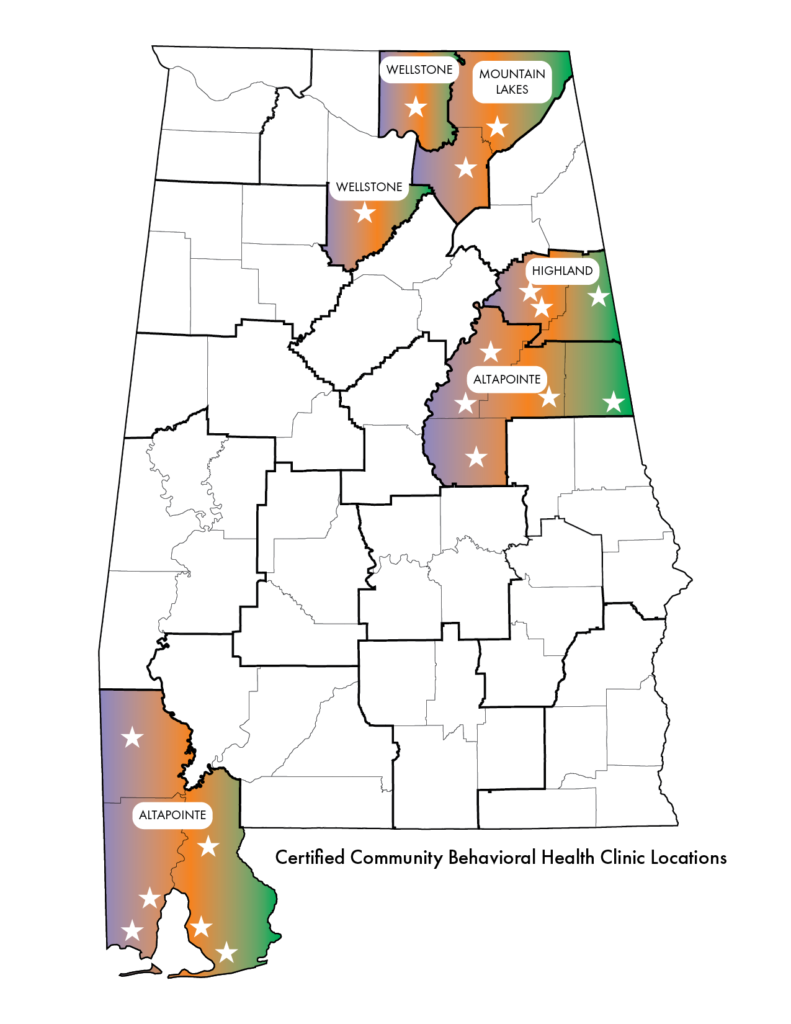 Map of Certified Community Behavioral Health Clinic locations