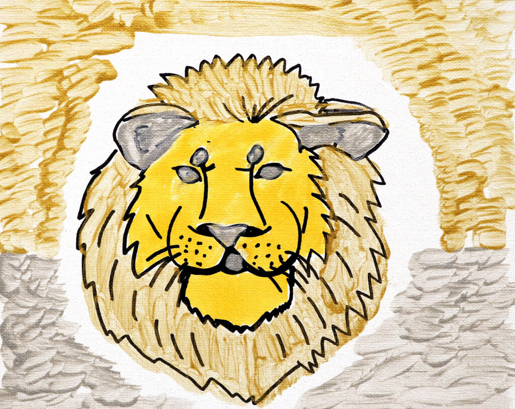 the face of a lion