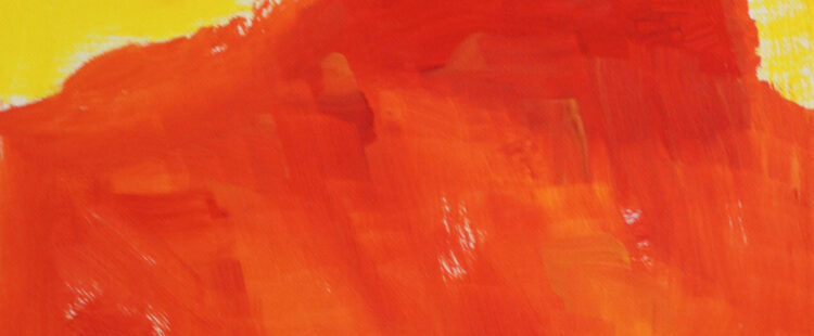 large swaths of yellow, orange, and pink