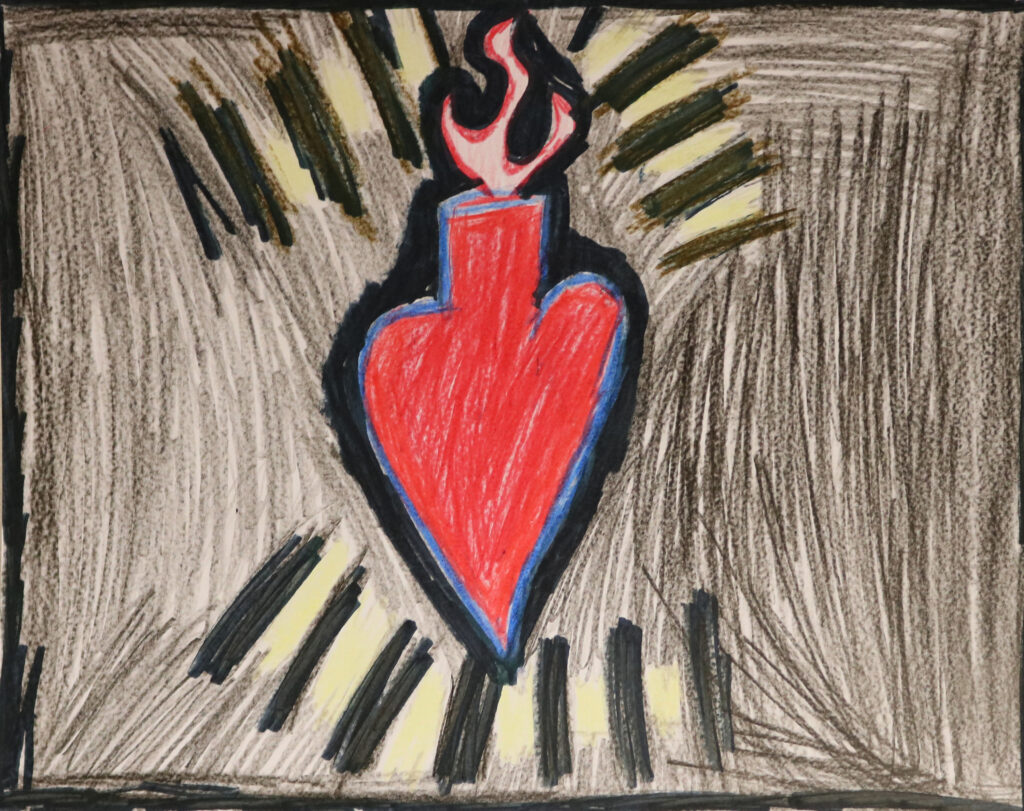 a heart on fire