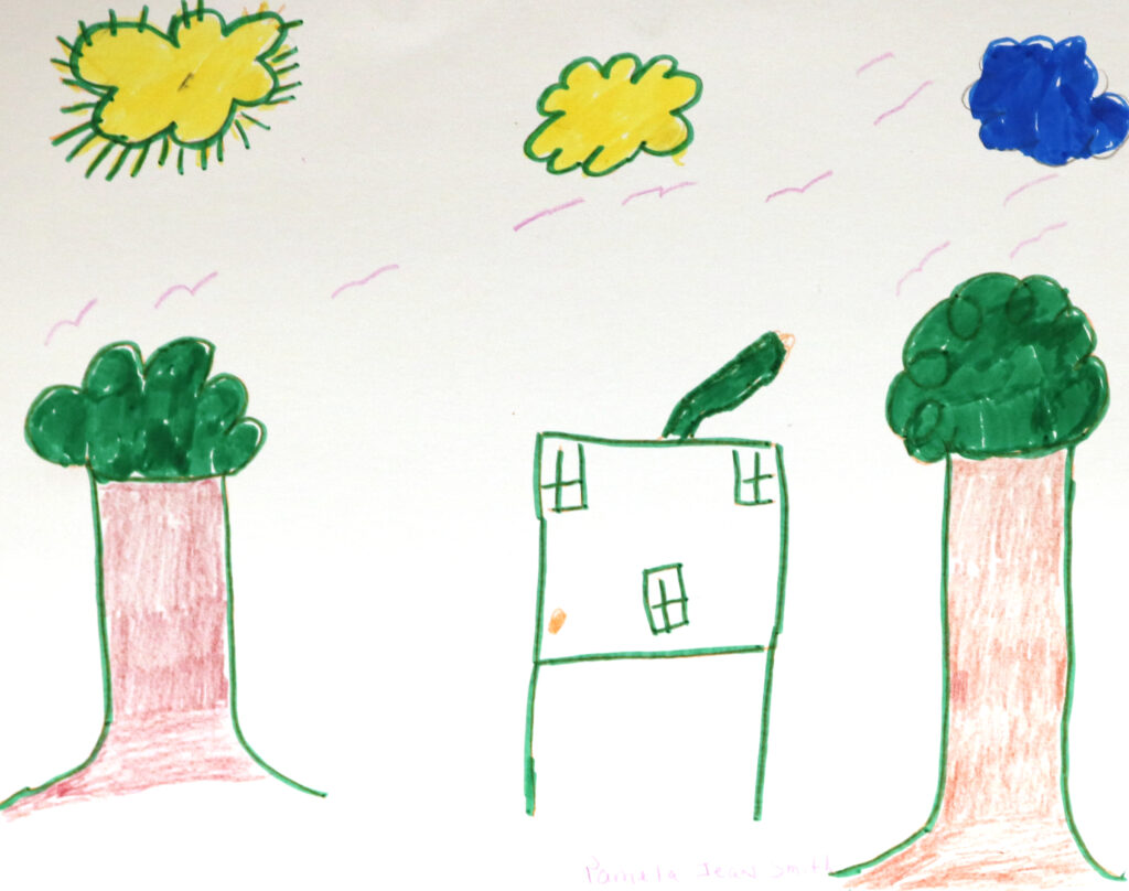 a house with trees