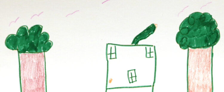 a house with trees