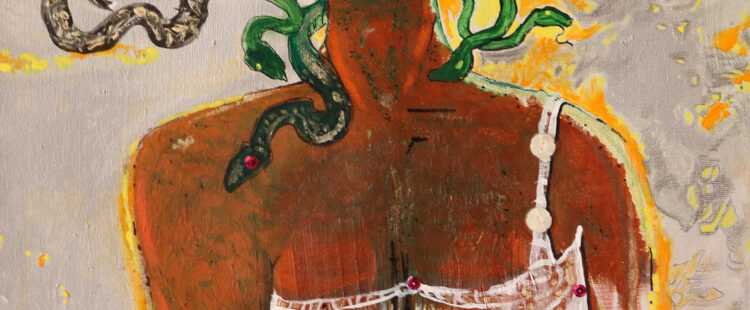 a female figure with snakes for hair