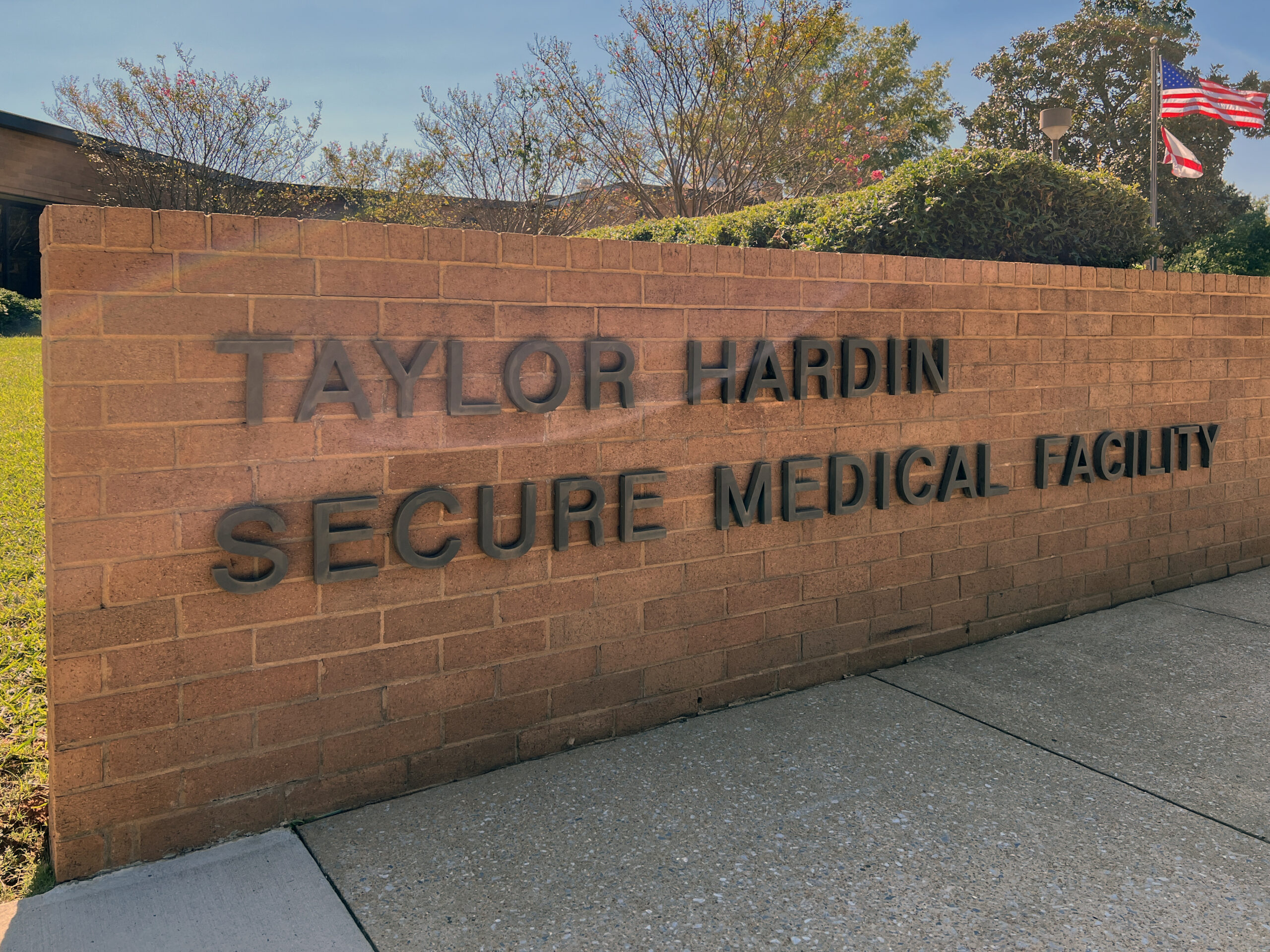 photo of the sign outside of Taylor Hardin Secure Medical Facility